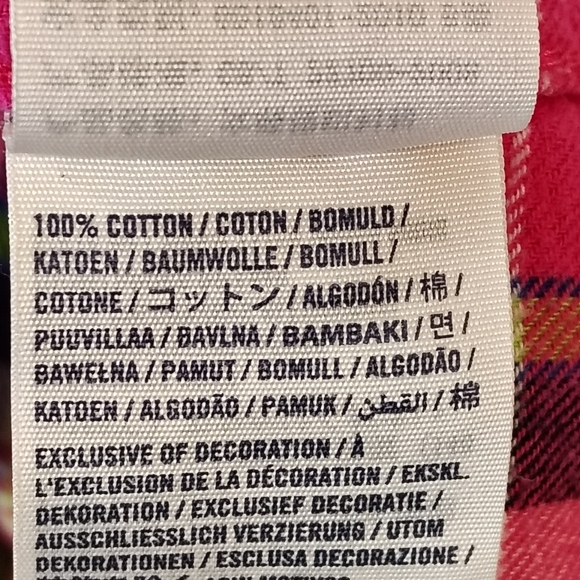 Abercrombie Kid Girl's M Pink Plaid Flannel Button Up Shirt Y2K - Picture 6 of 8